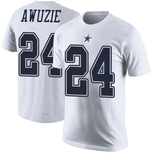 Men Dallas Cowboys White Chidobe Awuzie Rush Pride Name and Number #24 Nike NFL T Shirt